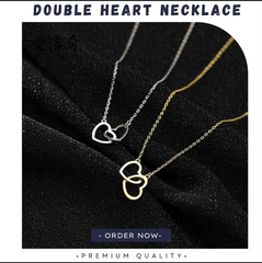 Double heart necklace