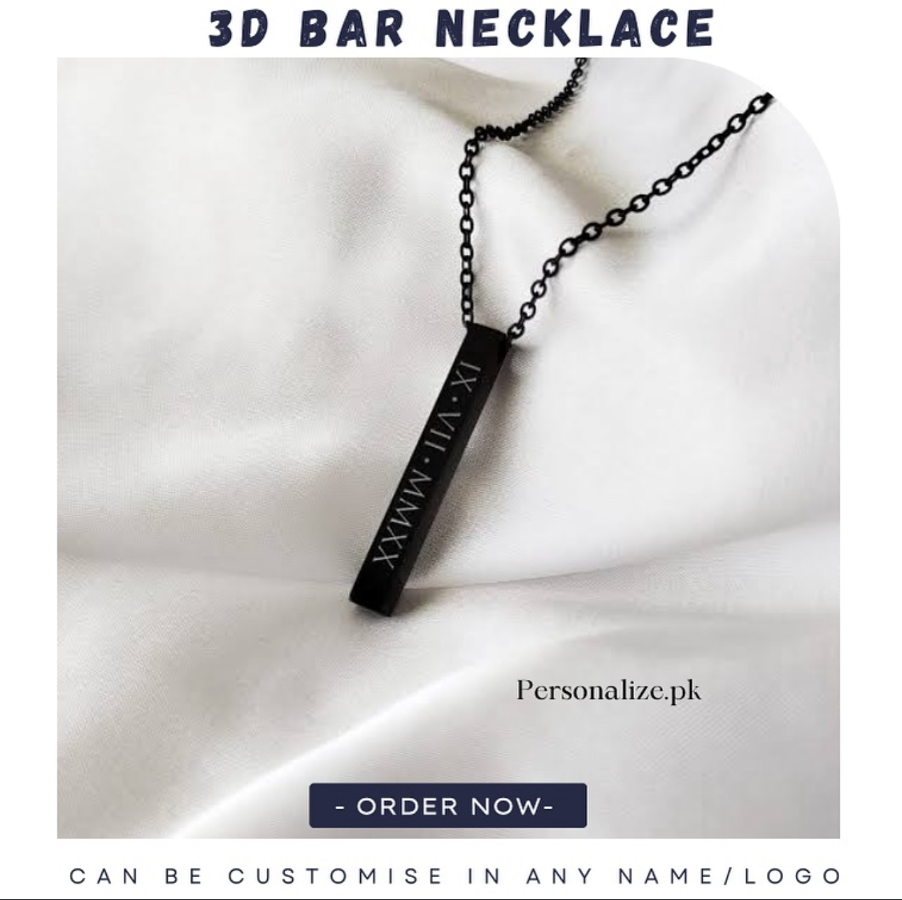 3D bar necklace