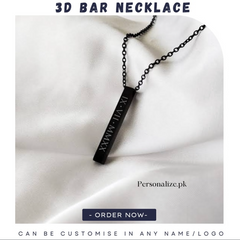 3D bar necklace