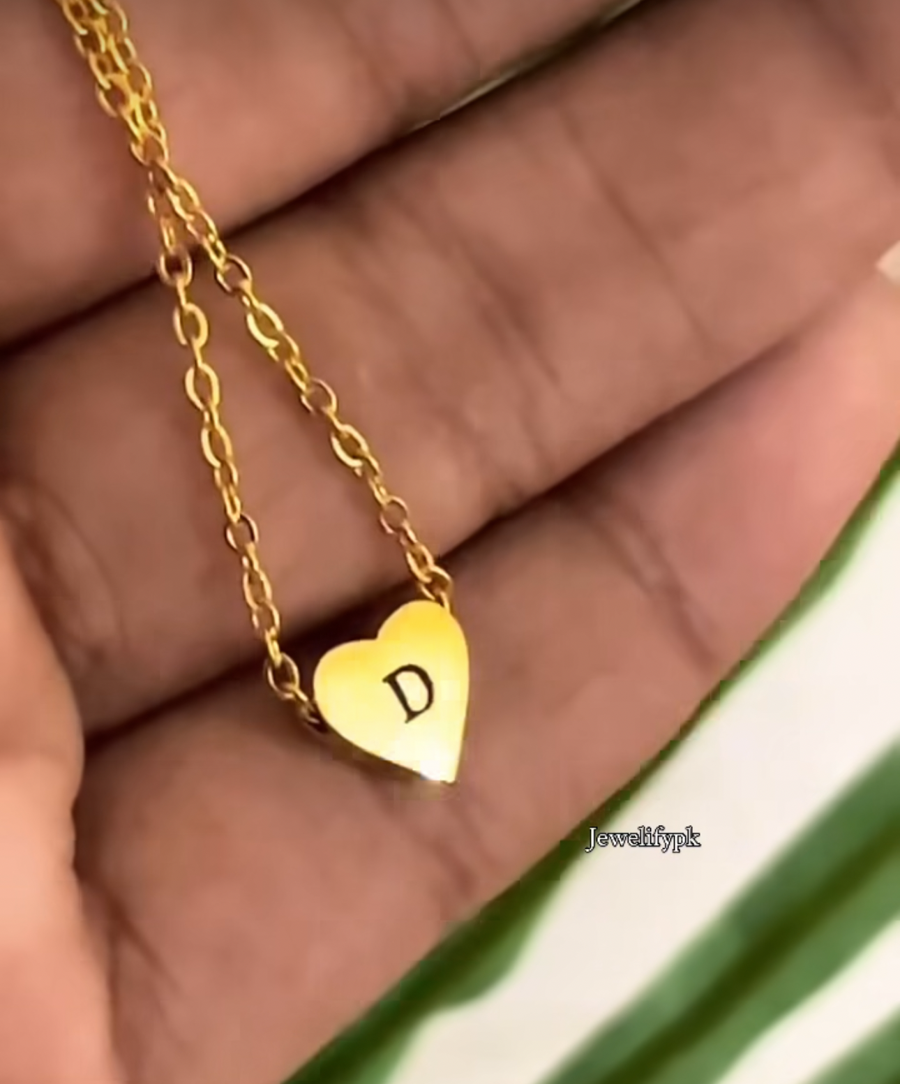 Tiny Heart Initial Necklace