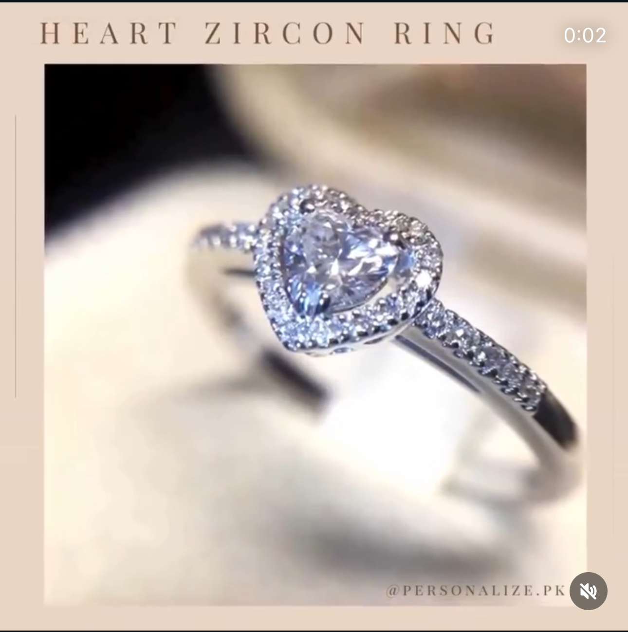 Heart zircon ring