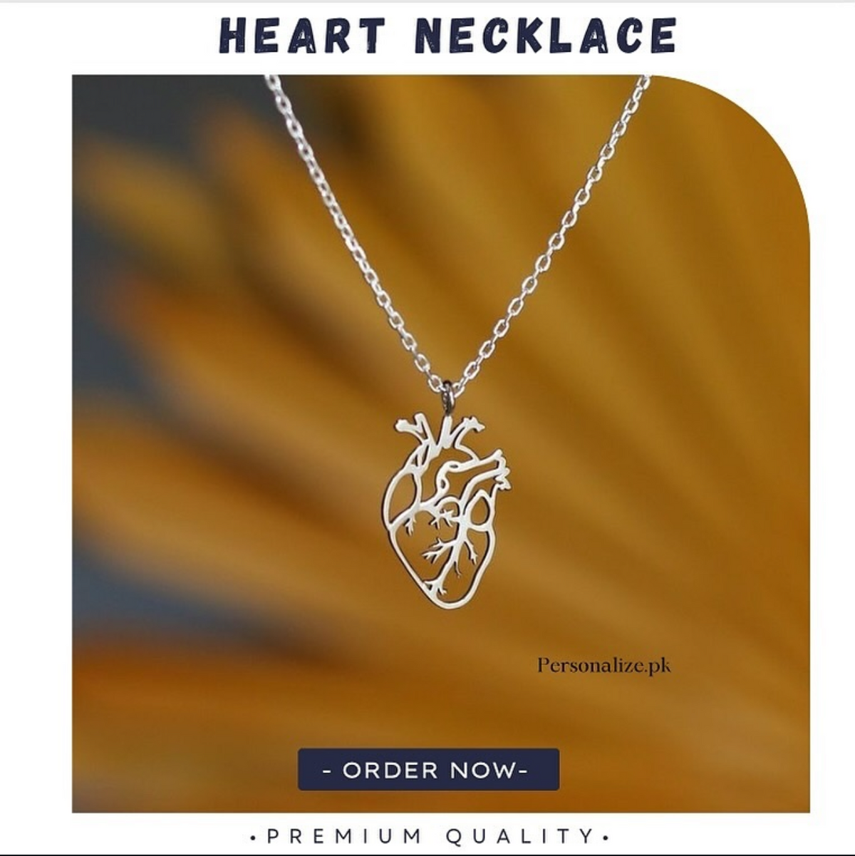 Anatomy heart necklace